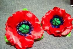 Hair decorations "Poppies"