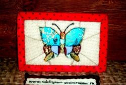 Patchwork without a needle - “kinusaiga”: Butterfly