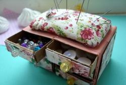 Chest of drawers - pincushion made from matchboxes
