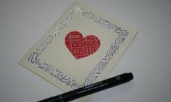 Kad Valentine dengan hati 3D