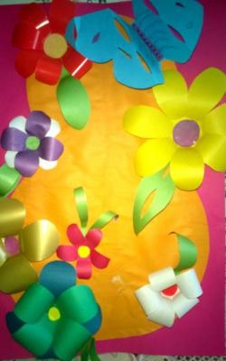 Original birthday card with 3D flowers