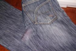 Professional darning of jeans