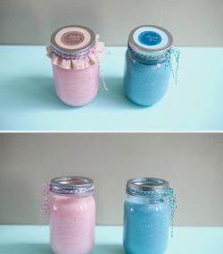 Making scented candles in a glass jar