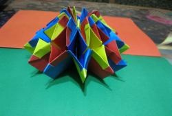 Transformable toy made of colored paper