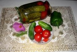 Master class canned cucumbers with tomatoes