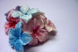 Flowers for decoration made of polymer clay