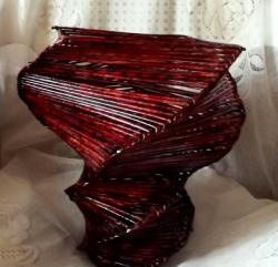 Grand vase vigne en papier spirale