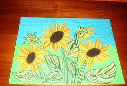Pictura „Floarea-soarelui” folosind tehnica nitcografiei