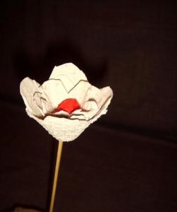 Trandafiri dintr-o tavă de ouă de hârtie
