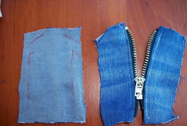 Clothes for a doll made from old jeans