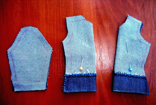 Vêtements pour poupée fabriqués à partir de vieux jeans