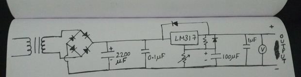 Simple power supply with adjustable voltage