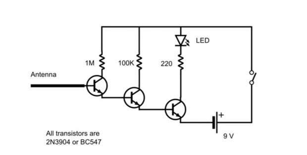 Detector de cableado oculto simple