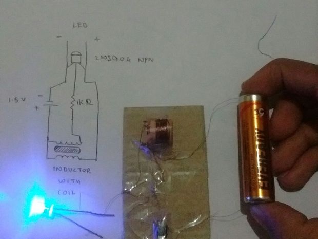 LED napajanje iz baterije od 1,5 volti