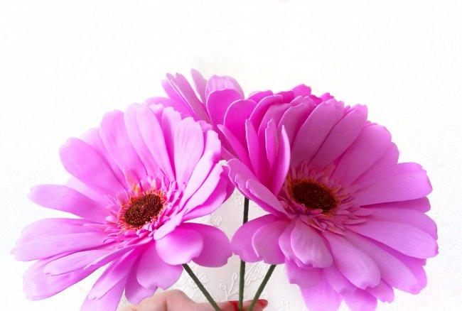 Gerbera rose de foamiran