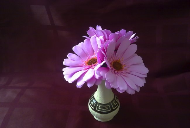 Pink gerbera fra foamiran