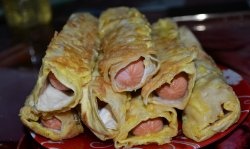 Sausages in pita bread in 5 minutes