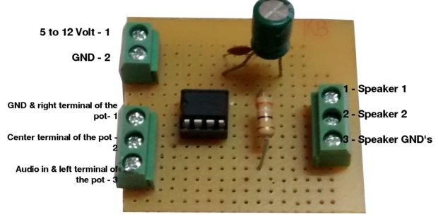 LM386 çipine dayalı basit amplifikatör