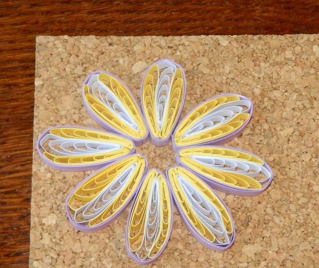 Postcard using quilling technique “Volume Flower”