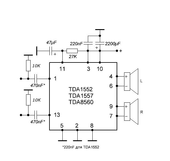 Un potente amplificador muy simple en un chip.