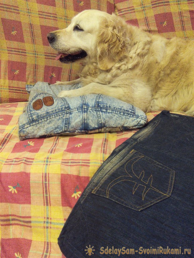 Iš džinsų siuvame sofos užvalkalą