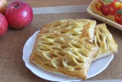 Simple apple puffs made from ready-made dough