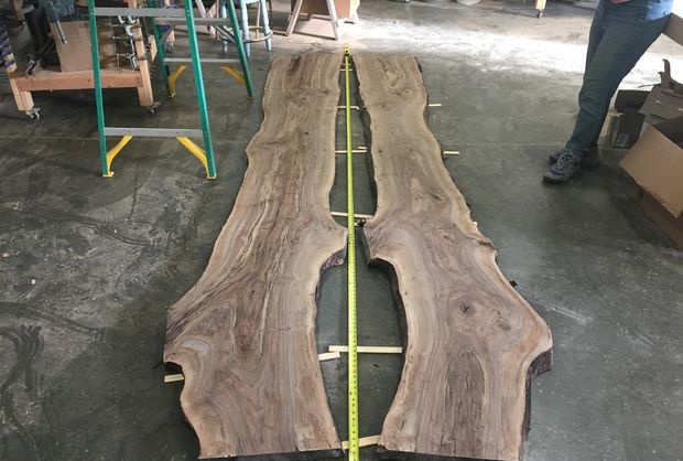 Solid board table and bench