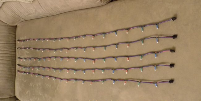 Volumetric LED garland for the Christmas tree