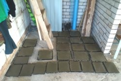 Manufacturing of paving slabs