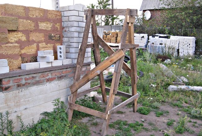 Wooden scaffolding