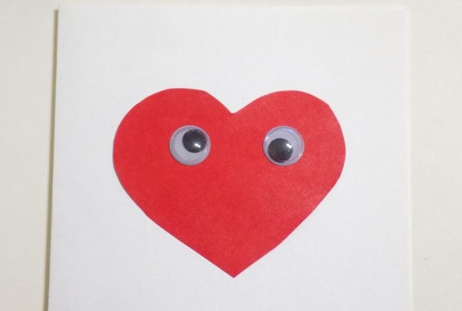 Postkarte Herz mit Augen