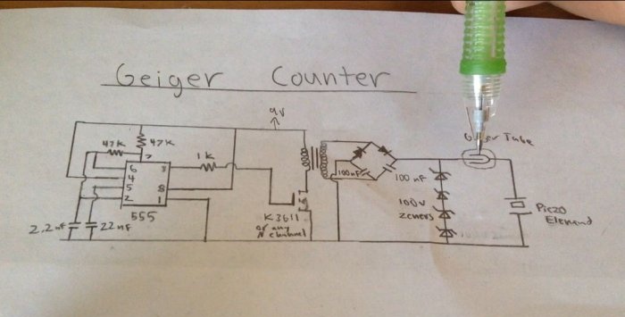 Jednoduchý Geigerův počítač