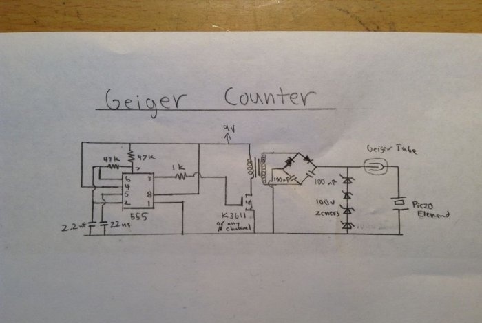Schematic of a simple Geyer counter