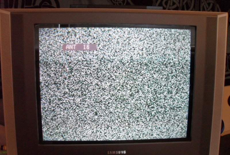 Oscilloscoop van een oude tv