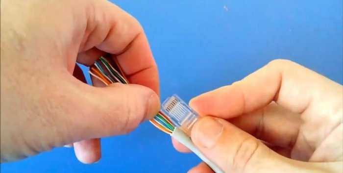 How to crimp an RJ45 connector with a simple screwdriver