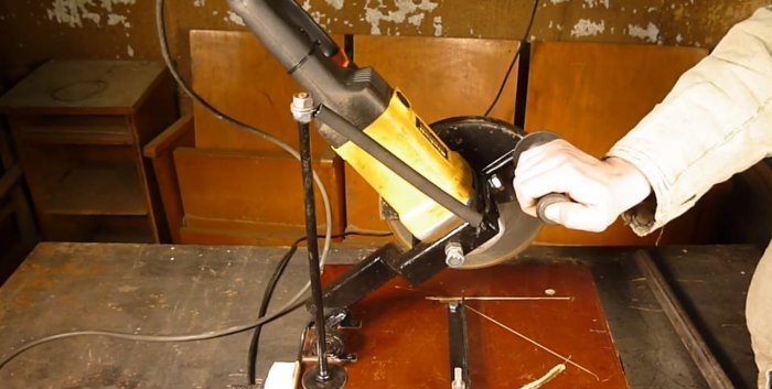 Stand for an angle grinder or pendulum saw from an angle grinder