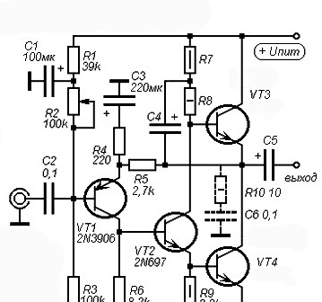 Eenvoudige transistorklasse A-versterker