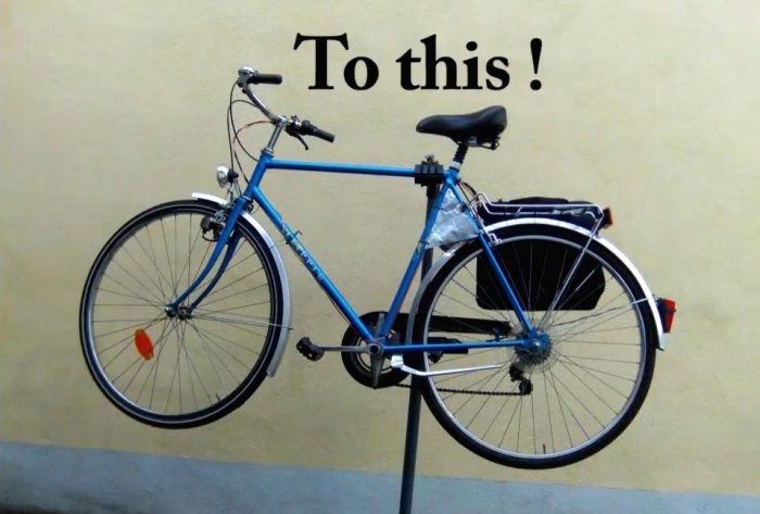 Paprasčiausias „pasidaryk pats“ elektrinis dviratis