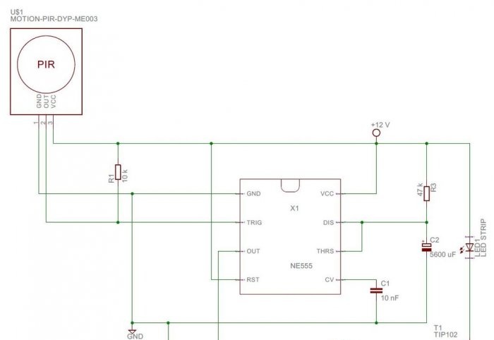 Automatic LED lighting with motion sensor