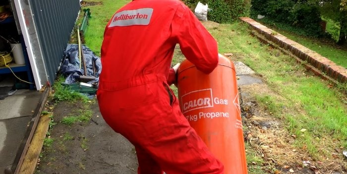 Poêle à jet à partir d'une bouteille de gaz