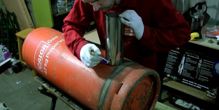 Poêle à jet à partir d'une bouteille de gaz