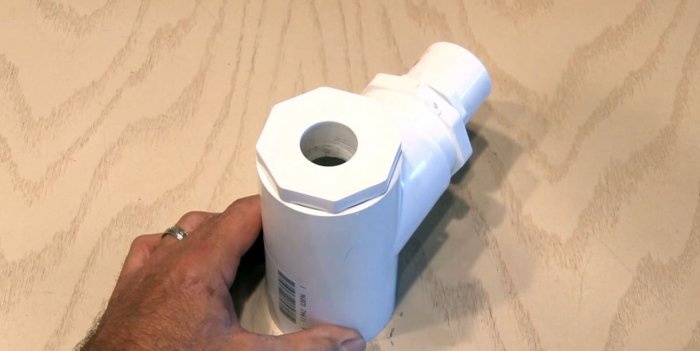 Luchtpijp voor ventilator gemaakt van sanitair hulpstukken