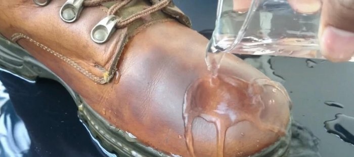 Water-repellent coating for shoes