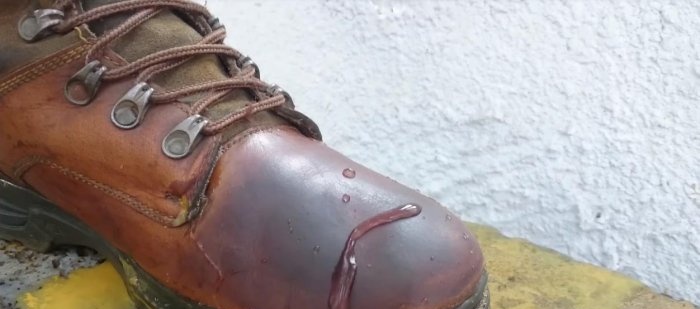Water-repellent coating for shoes