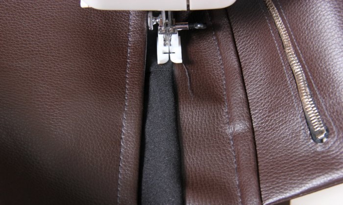 We sew a backpack from leatherette