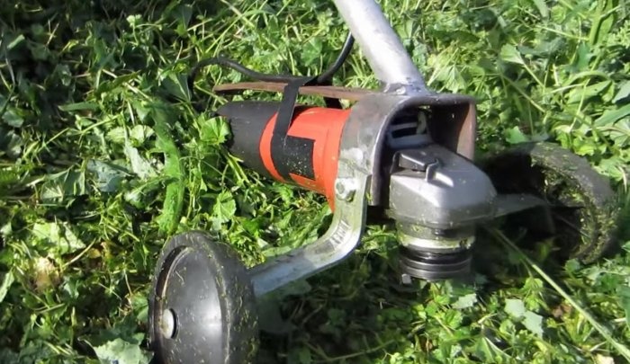 Do-it-yourself trimmer from an angle grinder