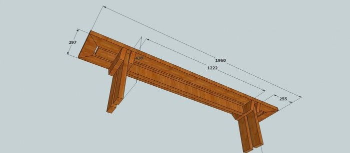 Mesa con bancos para el jardín.