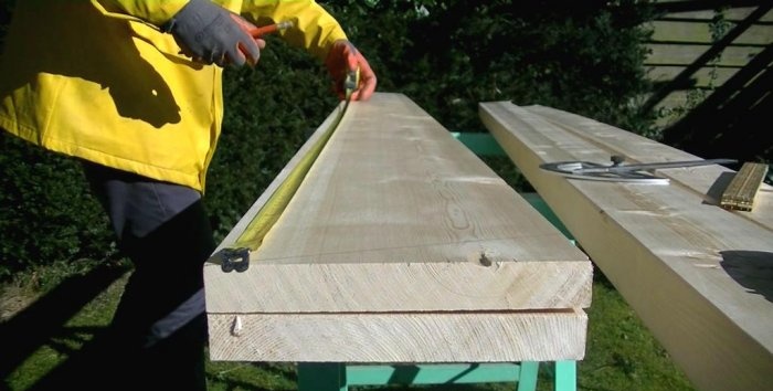 Folding wooden ladder