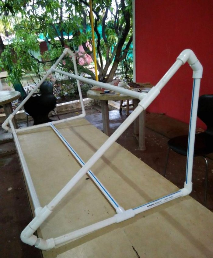 Canopy for home made of plastic pipes