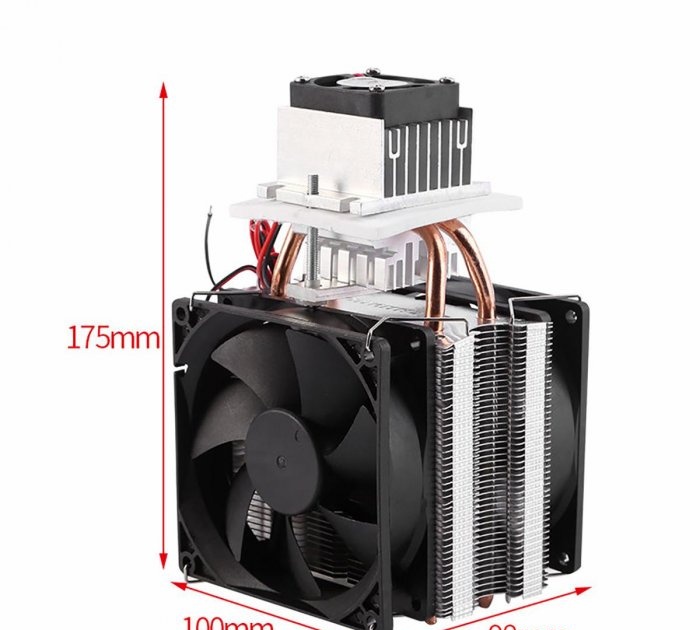 Peltierelement med radiatorer og vifter